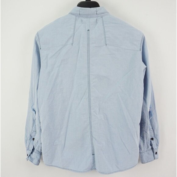 Kama Classics Men's Large Long Sleeve Light Blue Oxford Cotton Engineering Shirt - Picture 2 of 11